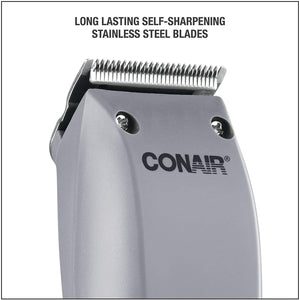 Conair HC90AC - Tondeuse à Cheveux Kit de 10 Pièces avec Lames en Acier Inoxydable Auto-Affûtantes Longue Durée Gris - Simple Boutique