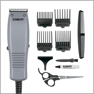 Conair HC90AC - Tondeuse à Cheveux Kit de 10 Pièces avec Lames en Acier Inoxydable Auto-Affûtantes Longue Durée Gris - Simple Boutique