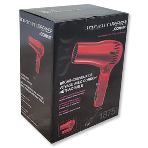 Conair - Sèche-Cheveux Ionique avec Poignée Pliable, 1875 Watt, Rouge - Simple Boutique