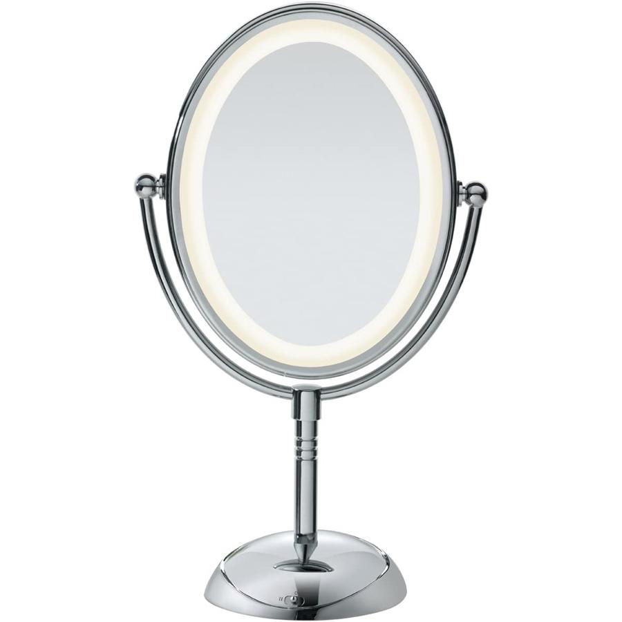 Conair TGBE51LEDC - Miroir Bilatéral sur Pied, Grossissement 7x et 1x, Éclairage Doux, Fini Chromé - Simple Boutique