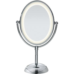 Conair TGBE51LEDC - Miroir Bilatéral sur Pied, Grossissement 7x et 1x, Éclairage Doux, Fini Chromé - Simple Boutique