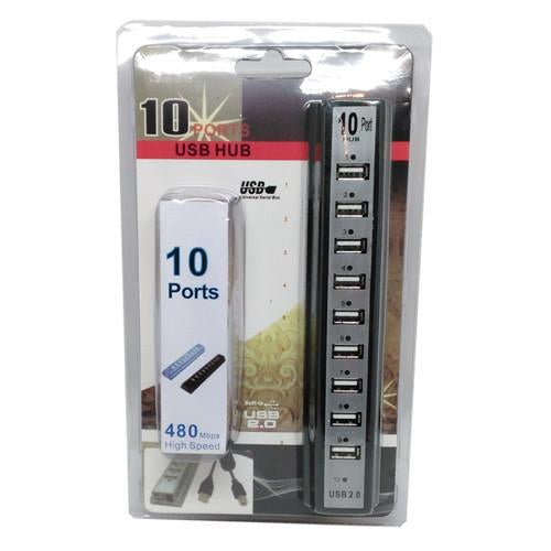 Concentrateur Hub USB 2.0 1x10 avec alimentation et câble USB - Simple Boutique