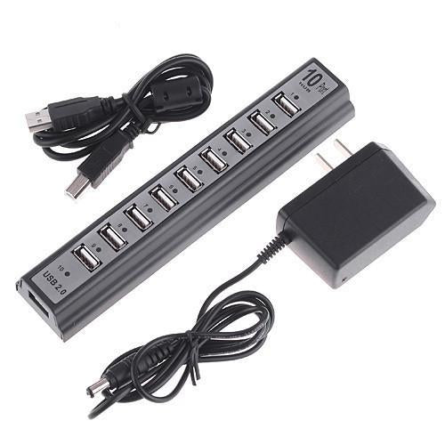 Concentrateur Hub USB 2.0 1x10 avec alimentation et câble USB - Simple Boutique