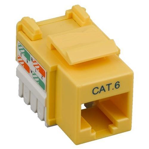 Connecteur Keystone Cat6 RJ-45 Punch Type 110 Femelle Jaune - Simple Boutique