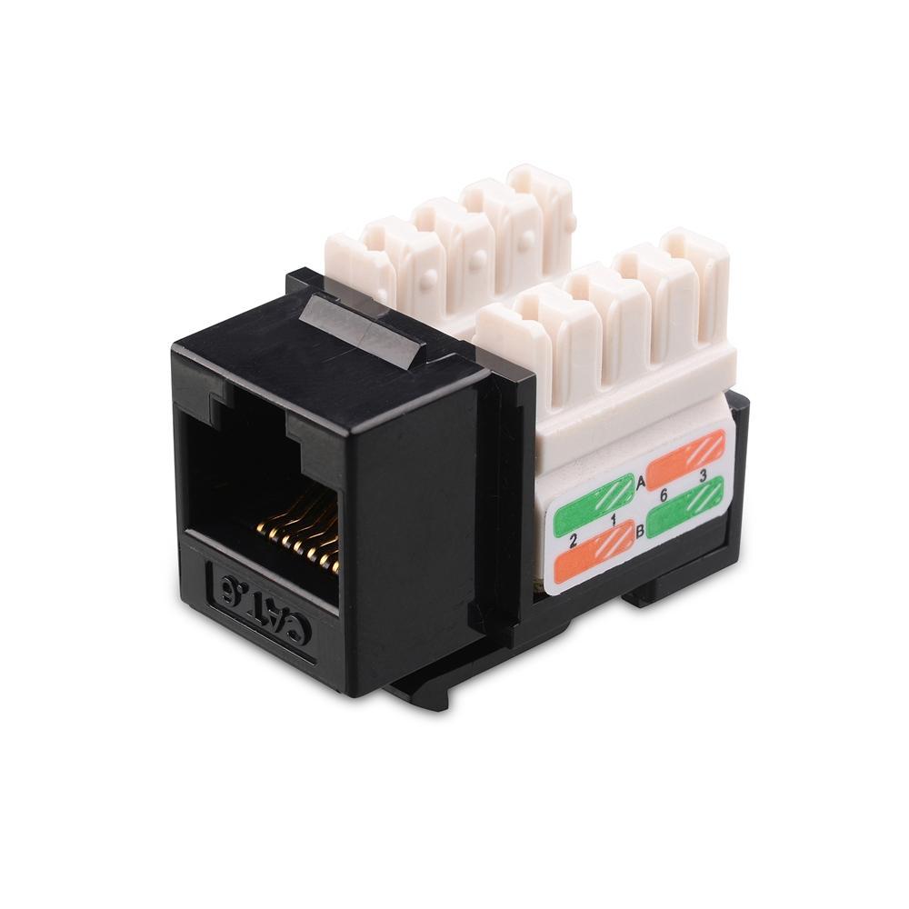 Connecteur Keystone Cat6 RJ-45 Punch Type 110 Femelle Noir - Simple Boutique