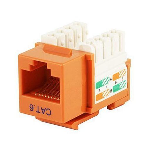 Connecteur Keystone Cat6 RJ-45 Punch Type 110 Femelle Orange - Simple Boutique