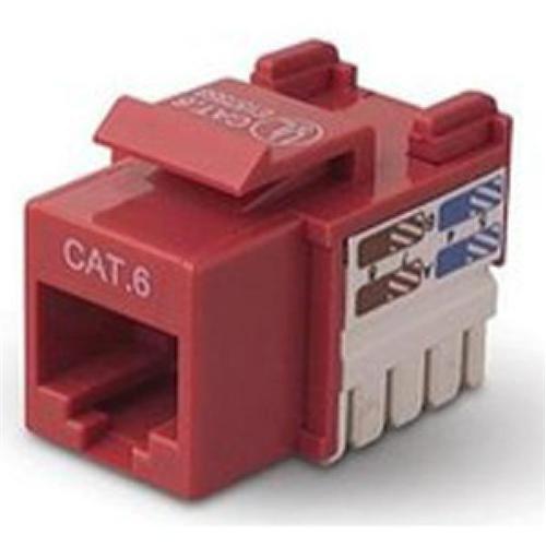 Connecteur Keystone Cat6 RJ-45 Punch Type 110 Femelle Rouge - Simple Boutique