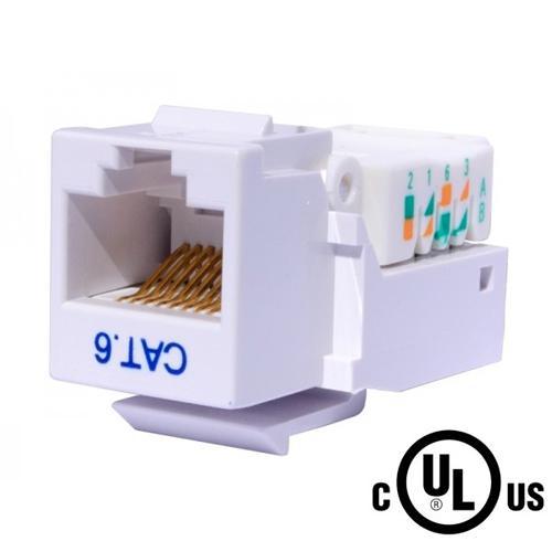 Connecteur Keystone Cat6 RJ-45 sans outil Femelle Blanc - Simple Boutique