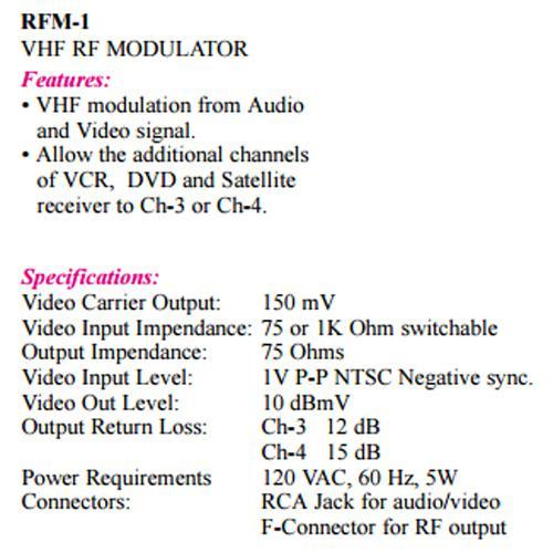 Convertisseur Composite + Audio à Coax CH3/CH4 (RF modulator) - Simple Boutique