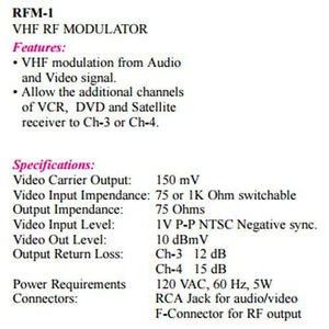 Convertisseur Composite + Audio à Coax CH3/CH4 (RF modulator) - Simple Boutique