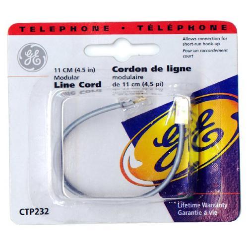 Cordon téléphonique 4 conducteurs M/M plat 4.5 pouces Gris - Simple Boutique