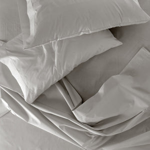 Cotton House - Ensemble de Drap Hotel Lux en Coton, 1000 Fils par Pouce Carré, Grandeur King, Gris - Simple Boutique