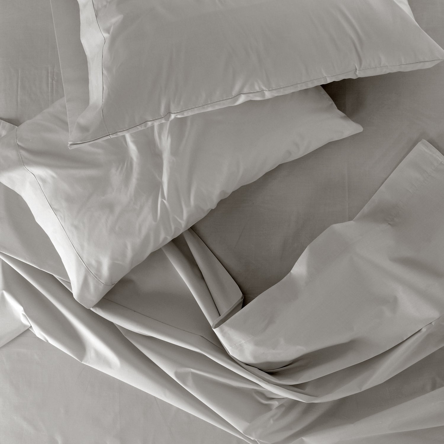 Cotton House - Ensemble de Drap Hotel Lux en Coton, 1000 Fils par Pouce Carré, Grandeur Queen, Gris - Simple Boutique
