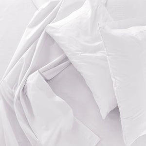 Cotton House - Ensemble de Drap en Bambou, Hypoallergénique, Grandeur Queen, Blanc - Simple Boutique
