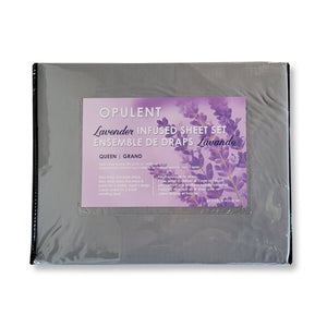 Cotton House - Ensemble de Draps Infusé de Lavande, Grandeur Queen, Gris Foncé - Simple Boutique