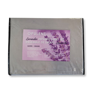 Cotton House - Ensemble de Draps Infusé de Lavande, Grandeur Queen, Gris Pâle - Simple Boutique