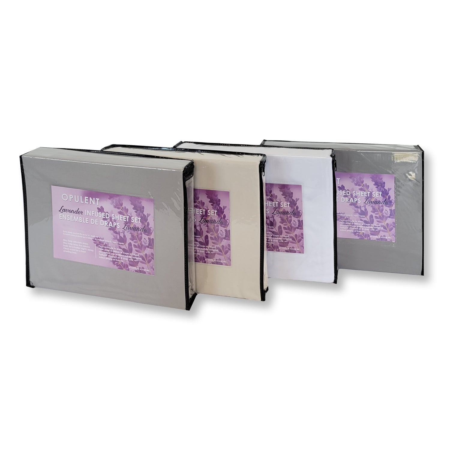 Cotton House - Ensemble de Draps Infusé de Lavande, Grandeur Queen, Ivoire - Simple Boutique