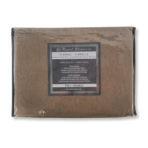 Cotton House - Ensemble de Draps de Flanelle, 100% Coton, Grandeur Double, Beige Tuffet - Simple Boutique