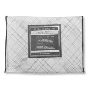Cotton House - Ensemble de Draps de Flanelle, 100% Coton, Grandeur Simple, Plaid Vert - Simple Boutique