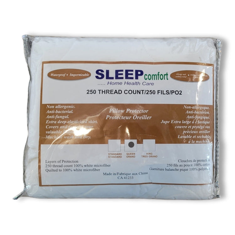 Cotton House - Protège-Oreiller Matelassé 100% Coton, Imperméable et Hypoallergénique, Grandeur Queen, Blanc - Simple Boutique