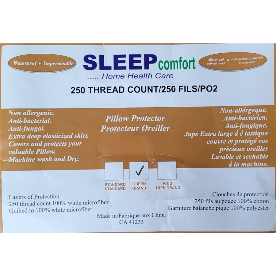 Cotton House - Protège-Oreiller Matelassé 100% Coton, Imperméable et Hypoallergénique, Grandeur Queen, Blanc - Simple Boutique