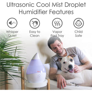 Crane - Humidificateur d'air Ultrasonic à Brume Fraiche, Buse Rotative 360 Degrée, Blanc - Simple Boutique