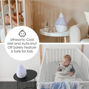 Crane - Humidificateur d'air Ultrasonic à Brume Fraiche, Buse Rotative 360 Degrée, Blanc - Simple Boutique