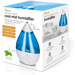 Crane - Humidificateur d'air Ultrasonic à Brume Fraiche, Buse Rotative 360 Degrée, Bleu - Simple Boutique