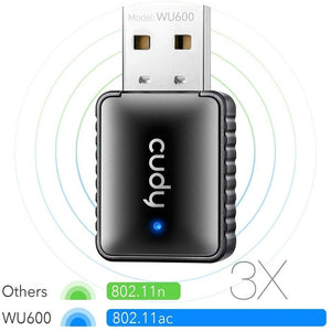 Cudy WU600 Adaptateur USB Wi-fi Double Bande avec Installation Automatique, Noir - Simple Boutique