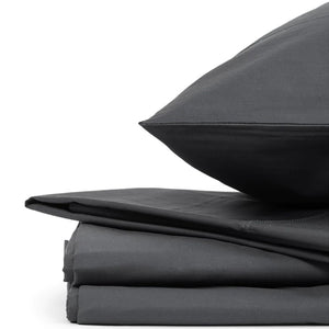 DB Chez Vous - Ensemble de Draps en Microfibre, Hypoallergénique, Grandeur Double, Gris - Simple Boutique