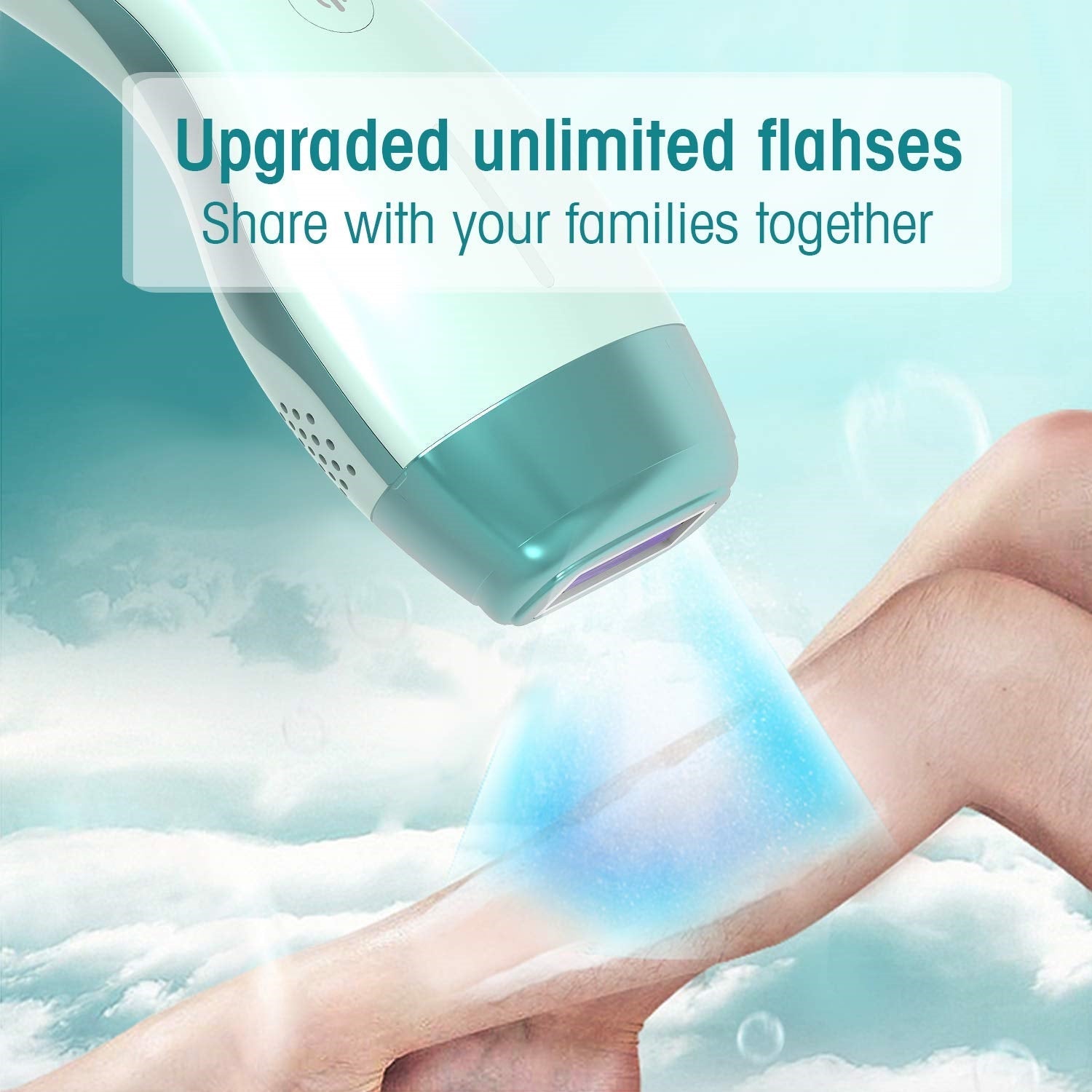 DEESS - Épilateur à Lumière Pulsée (IPL), Flash Illimités Améliorés, Épilation Permanente, Blanc - Simple Boutique