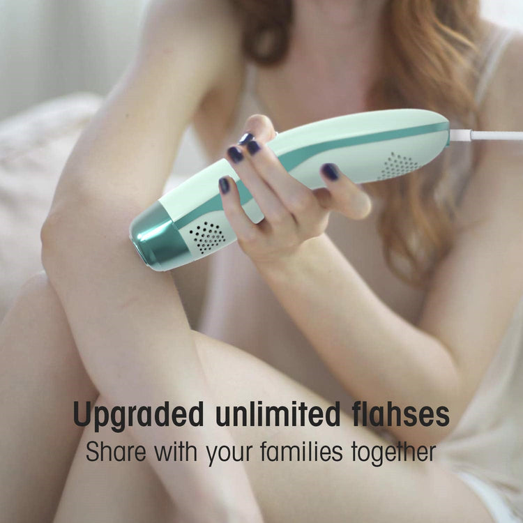 DEESS - Épilateur à Lumière Pulsée (IPL), Flash Illimités Améliorés, Épilation Permanente, Blanc - Simple Boutique