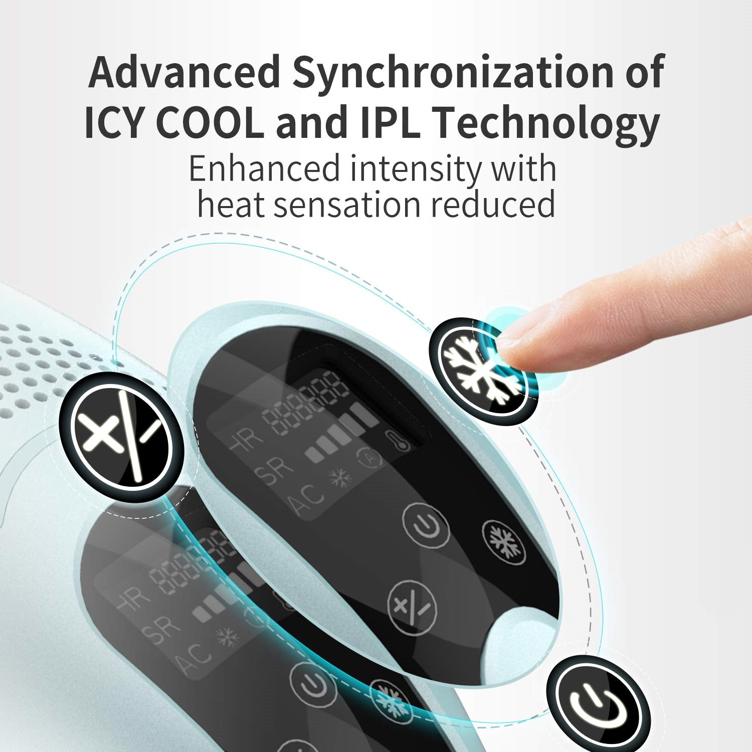 DEESS - Épilateur à Lumière Pulsée (IPL), Taitement Glacé, Épilation Permanente, Écran Tactile, Flash Illimité, Gris - Simple Boutique