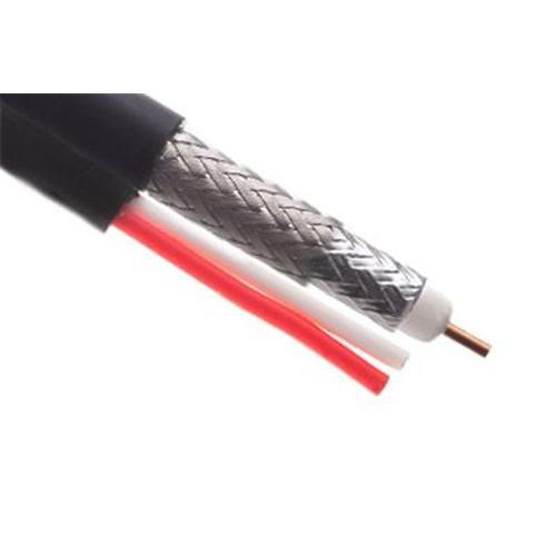Digiwave Câble Siamois RG59 60% Braided + 20AWG 2 Conducteurs CCA 500' Noir - Simple Boutique