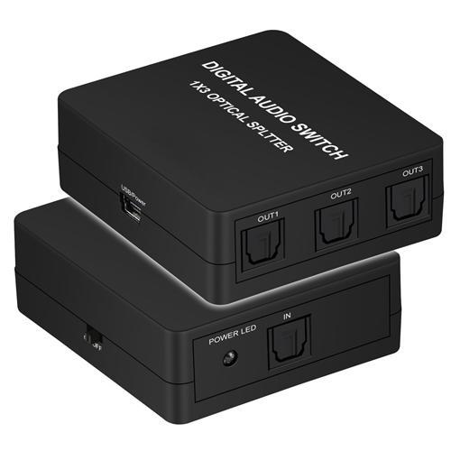 Diviseur Pour Câbles Audio Numérique Toslink Fibre Optique 1 Entrée À 3 Sorties Amplifié - Simple Boutique