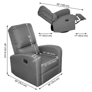 Dormatex Emilia Chaise Fauteuil Inclinable Pivotante Gris Pâle - Fait au Canada - Simple Boutique