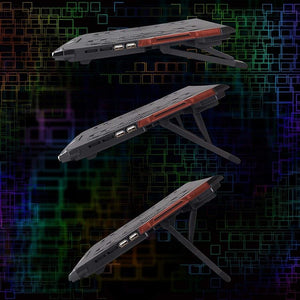 ENHANCE Cryogen Support de Refroidissement Pour Ordinateur Portable 5 Ventilateurs 2 Ports USB Design Mince avec LED Rouge - Simple Boutique