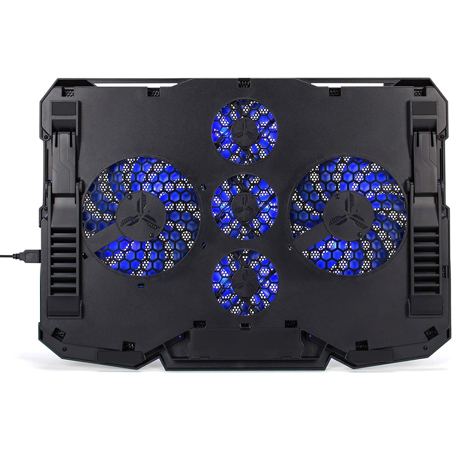 ENHANCE Cryogen Support de Refroidissent Pour Ordinateur Portable 5 Ventilateurs 2 Ports USB Design Mince avec LED Bleu - Simple Boutique