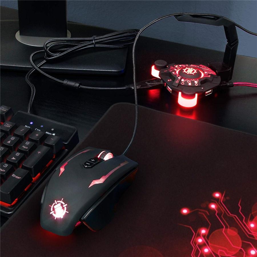 ENHANCE Hub USB pour Souris de Jeu Rouge - Simple Boutique