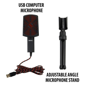 ENHANCE Microphone à condensateur à Port USB Rouge - Simple Boutique