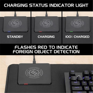 ENHANCE PowerUp Tapis de Souris Chargement sans Fils Noir - Simple Boutique