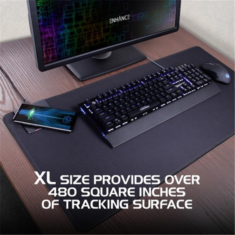 ENHANCE PowerUp Tapis de Souris Chargement sans Fils Noir - Simple Boutique