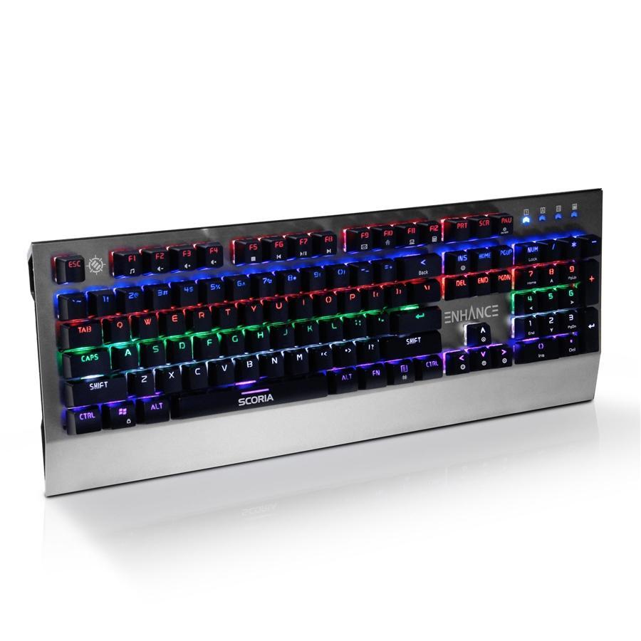 ENHANCE Scoria Rainbow Clavier de Jeu DEL Mecanique Gris - Simple Boutique
