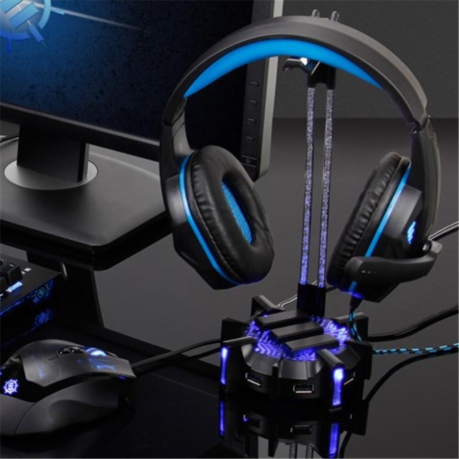 ENHANCE Support pour Casque De Jeu et HUB À 4 Ports USB DEL RVB - Simple Boutique