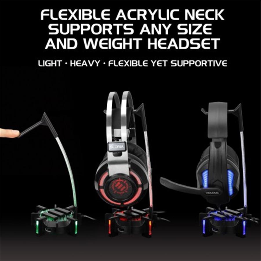 ENHANCE Support pour Casque De Jeu et HUB À 4 Ports USB DEL RVB - Simple Boutique