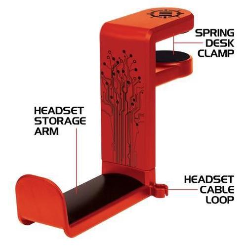 ENHANCE Support pour Casque de Jeu Rotatif - Rouge - Simple Boutique