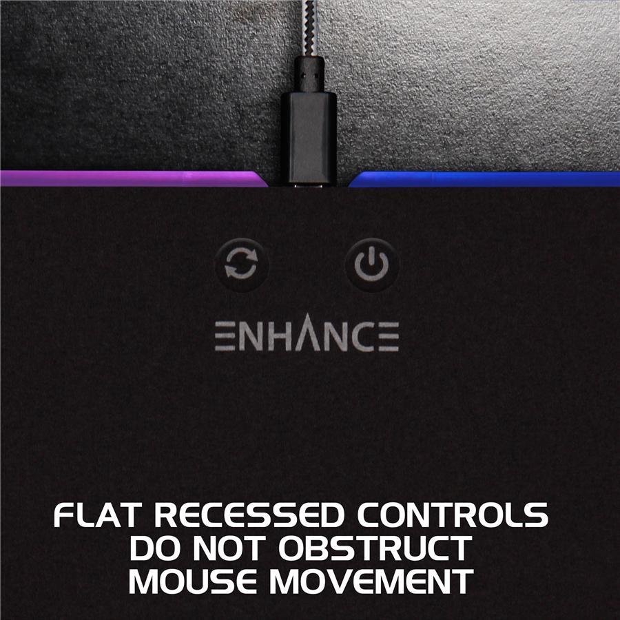 ENHANCE Tapis de Souris en Tissus sur Surface Rigide Noir - Simple Boutique