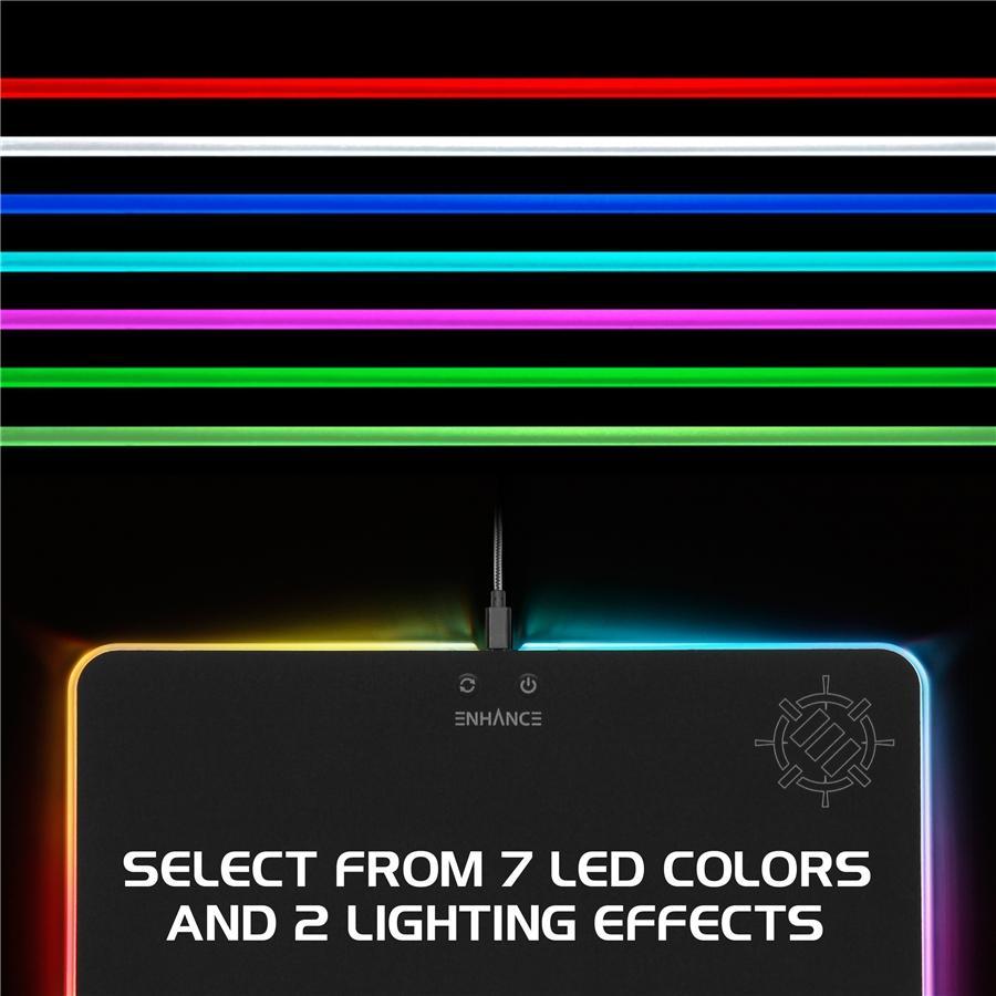 ENHANCE Tapis de Souris en Tissus sur Surface Rigide Noir - Simple Boutique