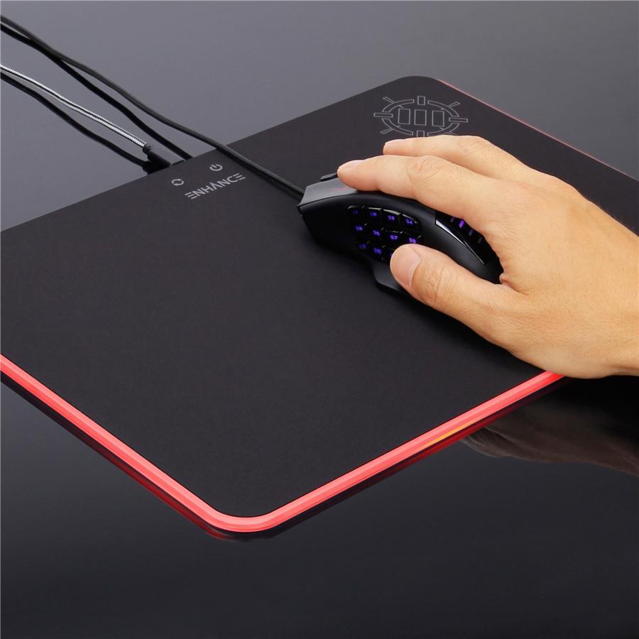 ENHANCE Tapis de Souris en Tissus sur Surface Rigide Noir - Simple Boutique