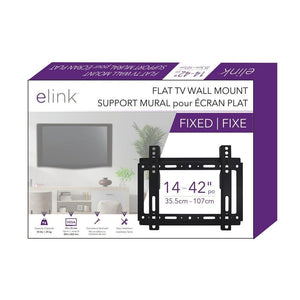 Elink CV841 - Support Mural Fixe pour Téléviseur de 14'' à 42'', VESA Maximum 200 x 200, Noir - Simple Boutique